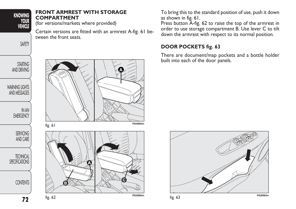 FIAT Punto 2012 User Manual | Page 74 / 271