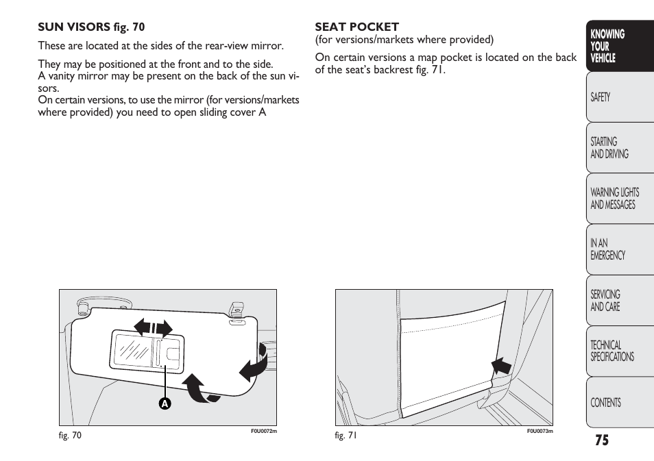 FIAT Punto 2012 User Manual | Page 77 / 271