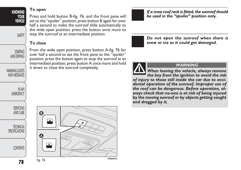 FIAT Punto 2012 User Manual | Page 80 / 271