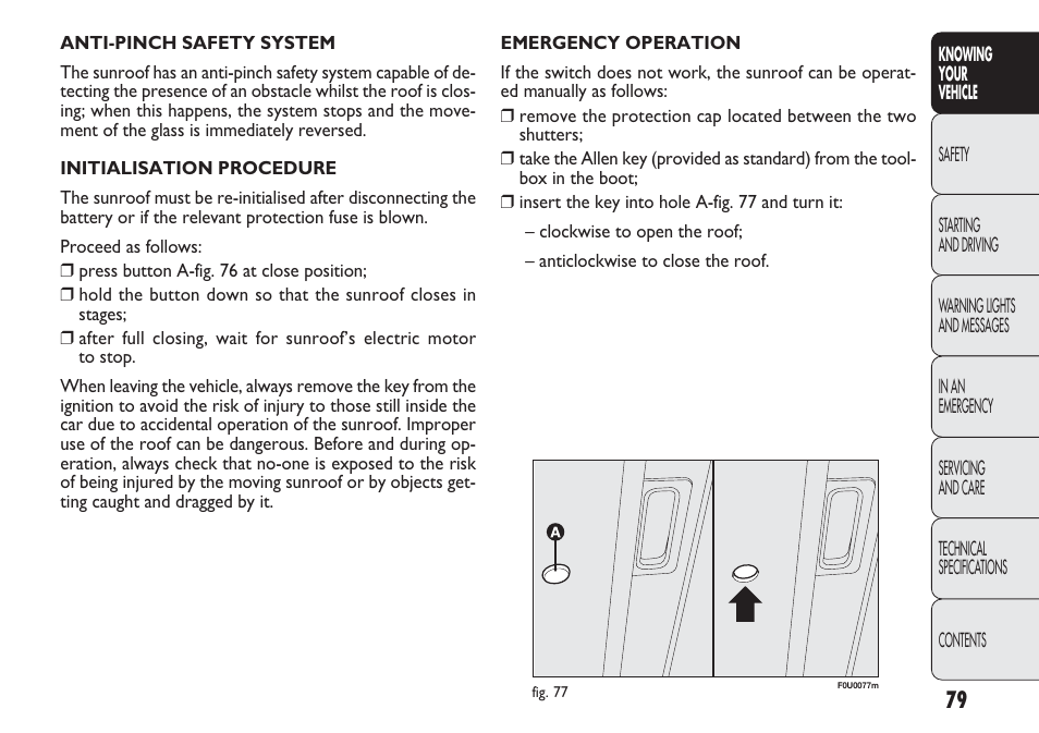 FIAT Punto 2012 User Manual | Page 81 / 271