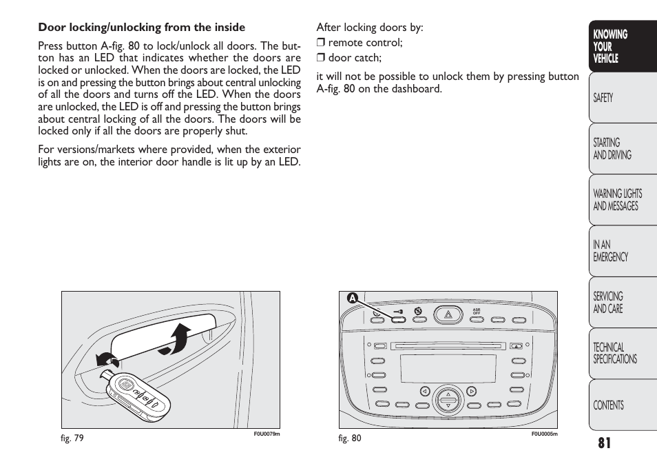 FIAT Punto 2012 User Manual | Page 83 / 271