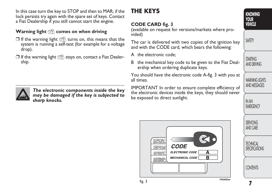 FIAT Punto 2012 User Manual | Page 9 / 271