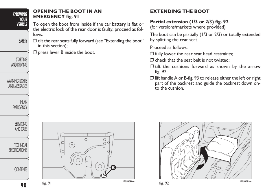 FIAT Punto 2012 User Manual | Page 92 / 271