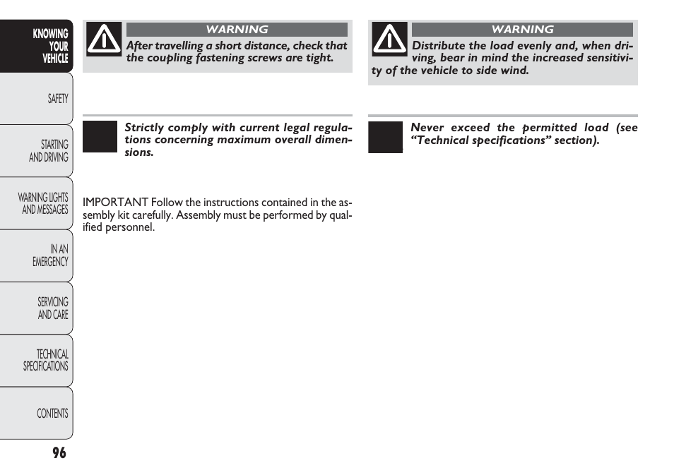 FIAT Punto 2012 User Manual | Page 98 / 271