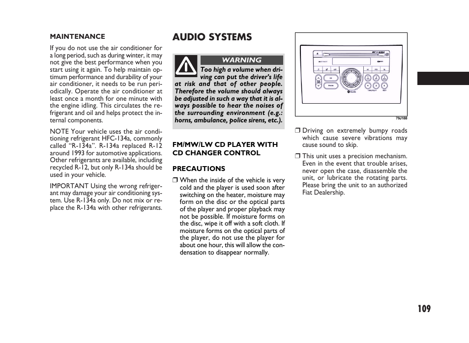 109 audio systems | FIAT Sedici User Manual | Page 110 / 266