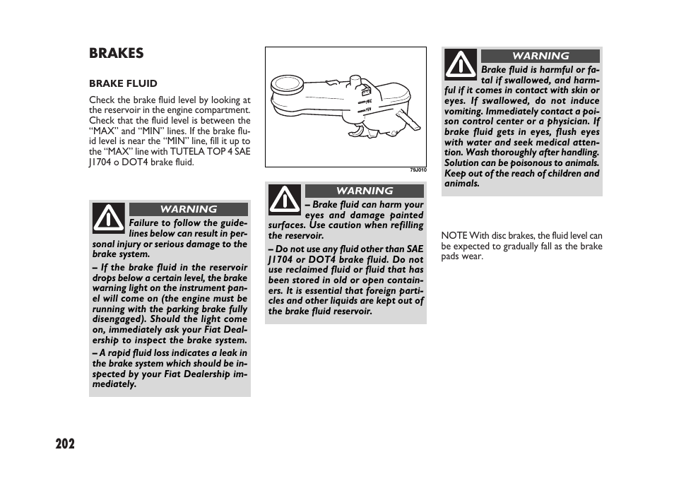 Brakes | FIAT Sedici User Manual | Page 203 / 266