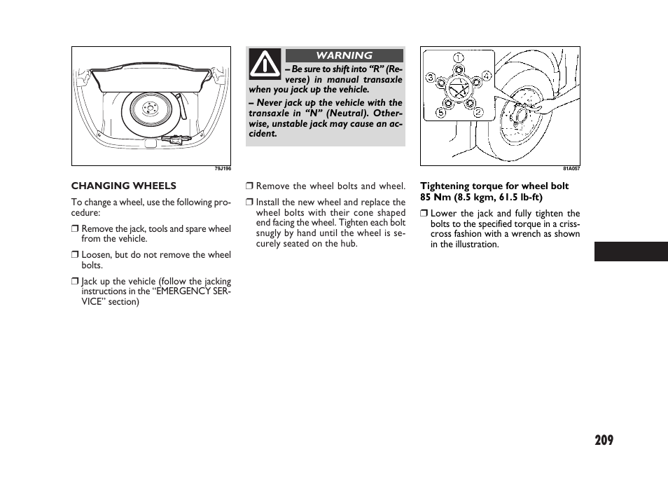 FIAT Sedici User Manual | Page 210 / 266