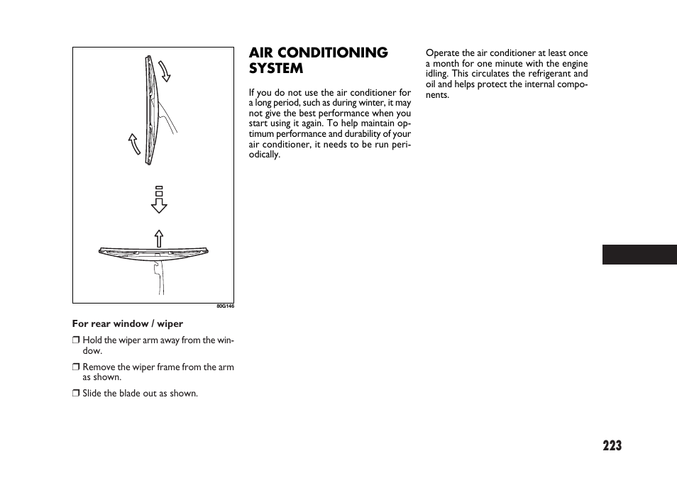 Air conditioning system | FIAT Sedici User Manual | Page 224 / 266