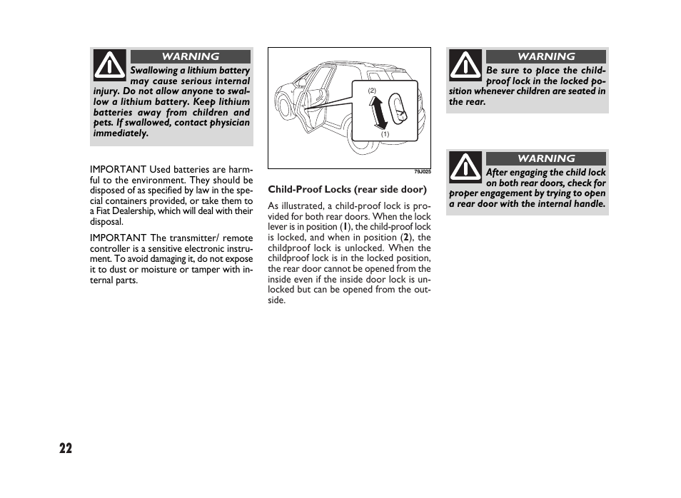 FIAT Sedici User Manual | Page 23 / 266