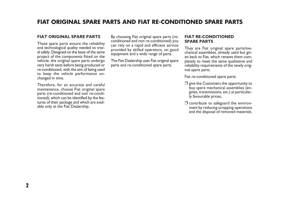 FIAT Sedici User Manual | Page 3 / 266