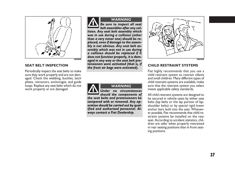 FIAT Sedici User Manual | Page 38 / 266