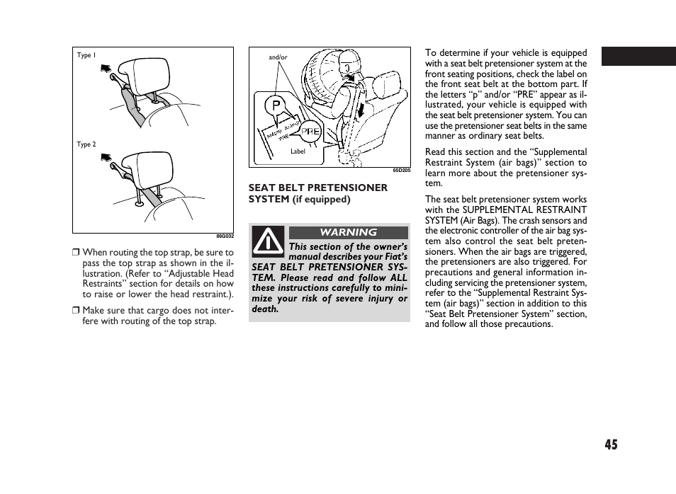 FIAT Sedici User Manual | Page 46 / 266