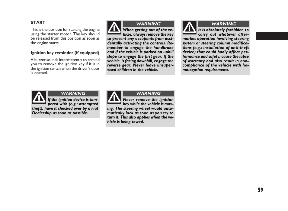 FIAT Sedici User Manual | Page 60 / 266