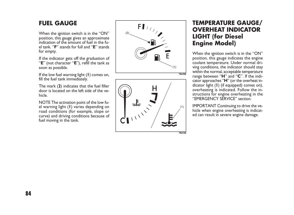 Fuel gauge | FIAT Sedici User Manual | Page 85 / 266