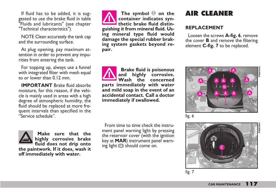 Air cleaner | FIAT 600 User Manual | Page 118 / 154