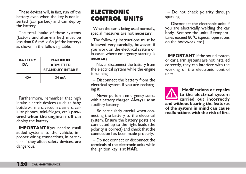 Electronic control units | FIAT 600 User Manual | Page 121 / 154