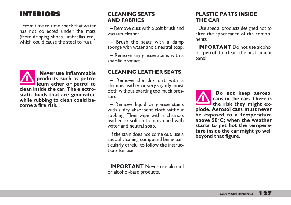 Interiors | FIAT 600 User Manual | Page 128 / 154