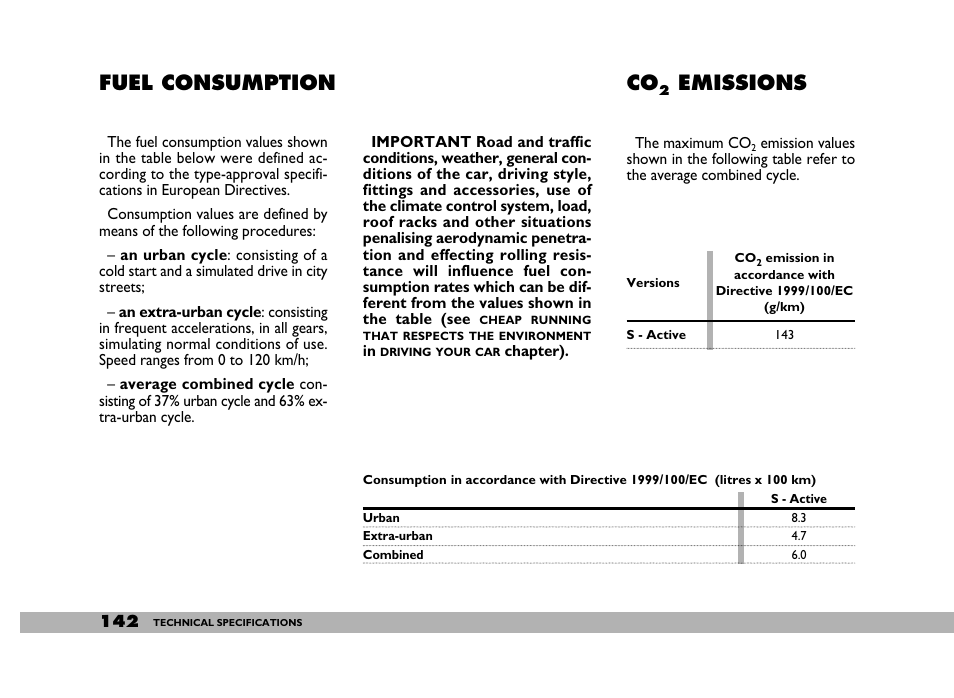 Emissions, Fuel consumption | FIAT 600 User Manual | Page 143 / 154