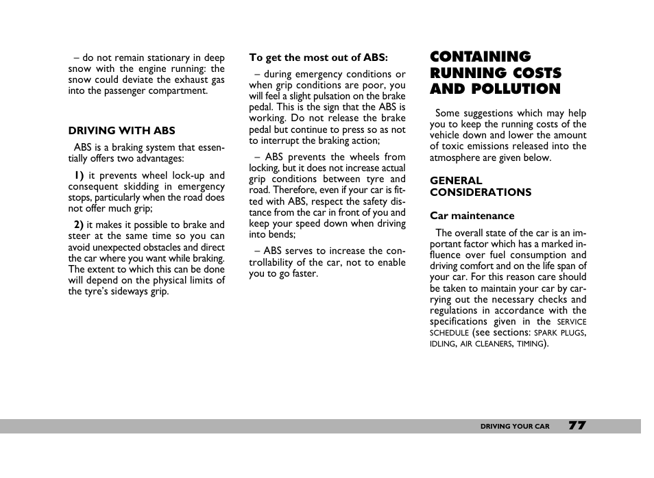 Containing running costs and pollution | FIAT 600 User Manual | Page 78 / 154