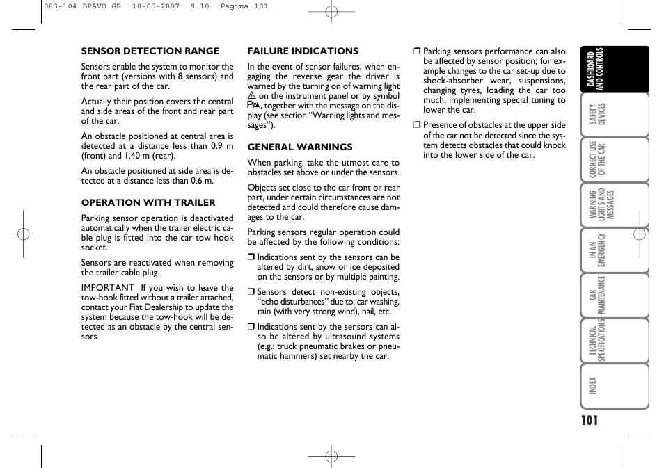 FIAT Bravo User Manual | Page 102 / 246