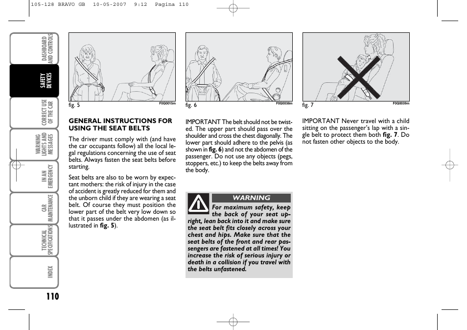 FIAT Bravo User Manual | Page 111 / 246