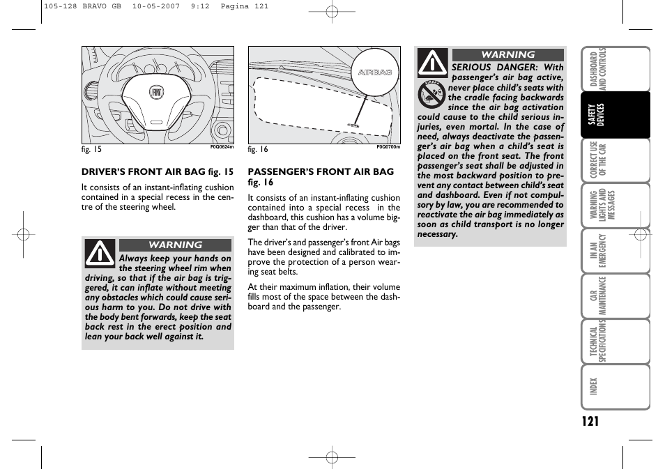 FIAT Bravo User Manual | Page 122 / 246