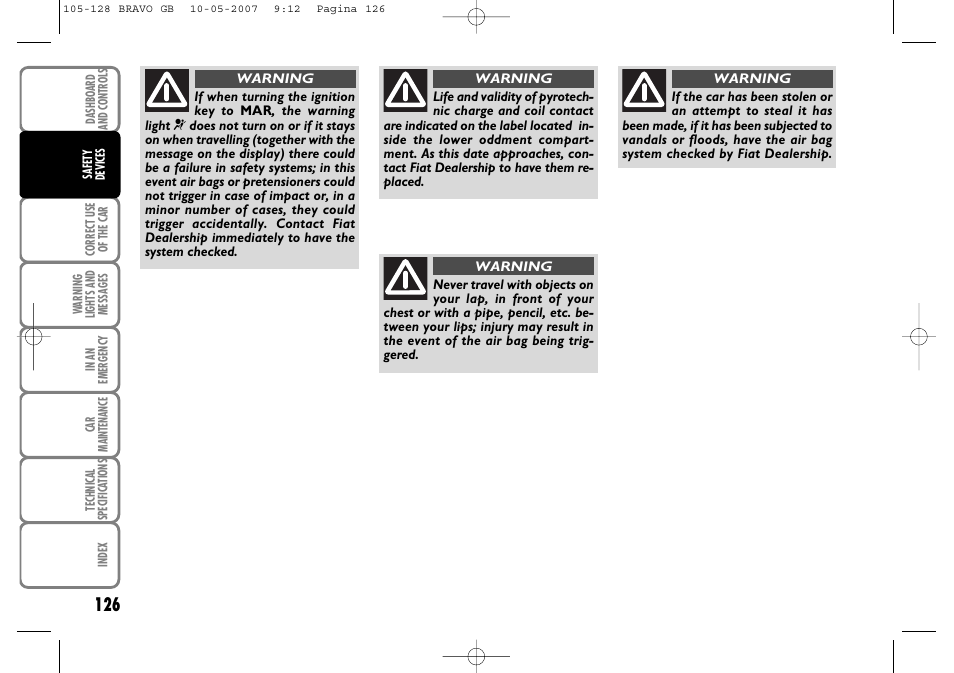 FIAT Bravo User Manual | Page 127 / 246