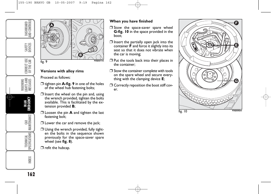 FIAT Bravo User Manual | Page 163 / 246