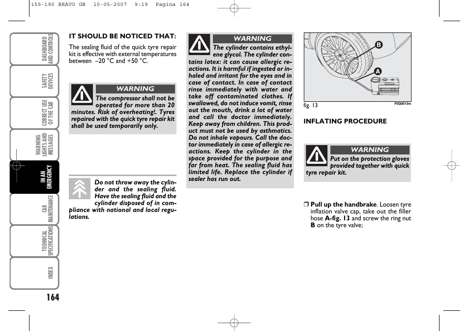 FIAT Bravo User Manual | Page 165 / 246