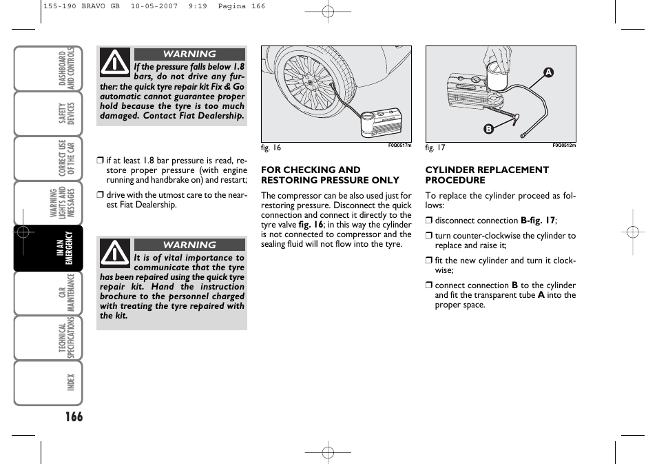 FIAT Bravo User Manual | Page 167 / 246