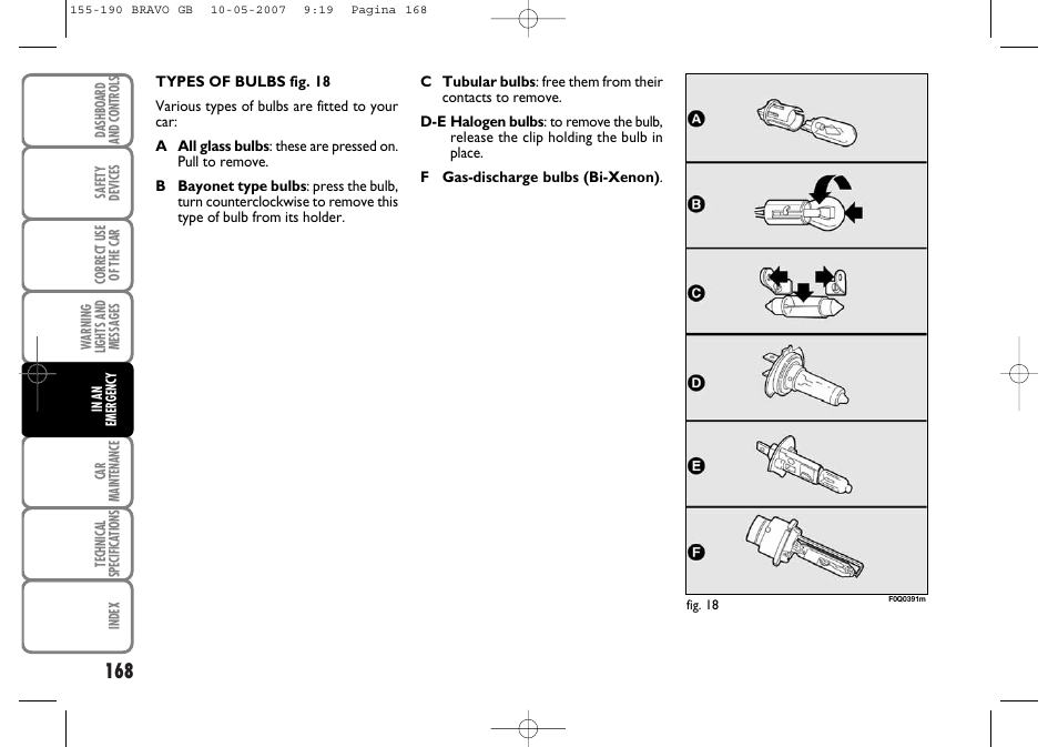 FIAT Bravo User Manual | Page 169 / 246