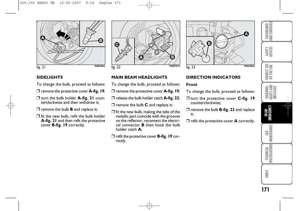 FIAT Bravo User Manual | Page 172 / 246