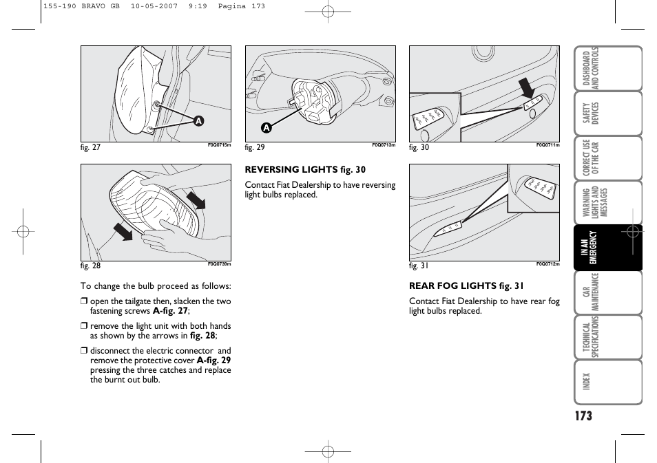 FIAT Bravo User Manual | Page 174 / 246