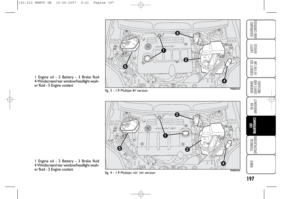 FIAT Bravo User Manual | Page 198 / 246