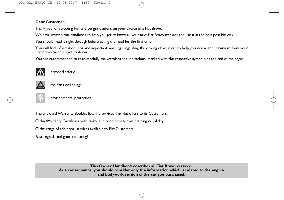 FIAT Bravo User Manual | Page 2 / 246