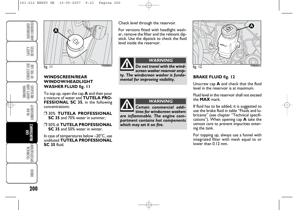 FIAT Bravo User Manual | Page 201 / 246