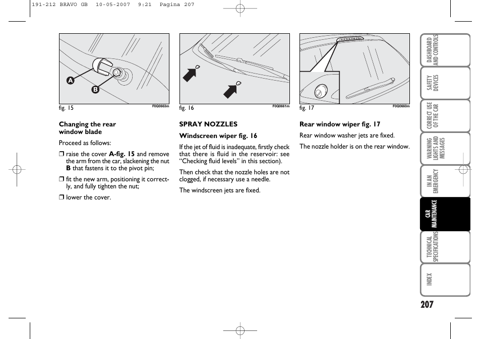 FIAT Bravo User Manual | Page 208 / 246