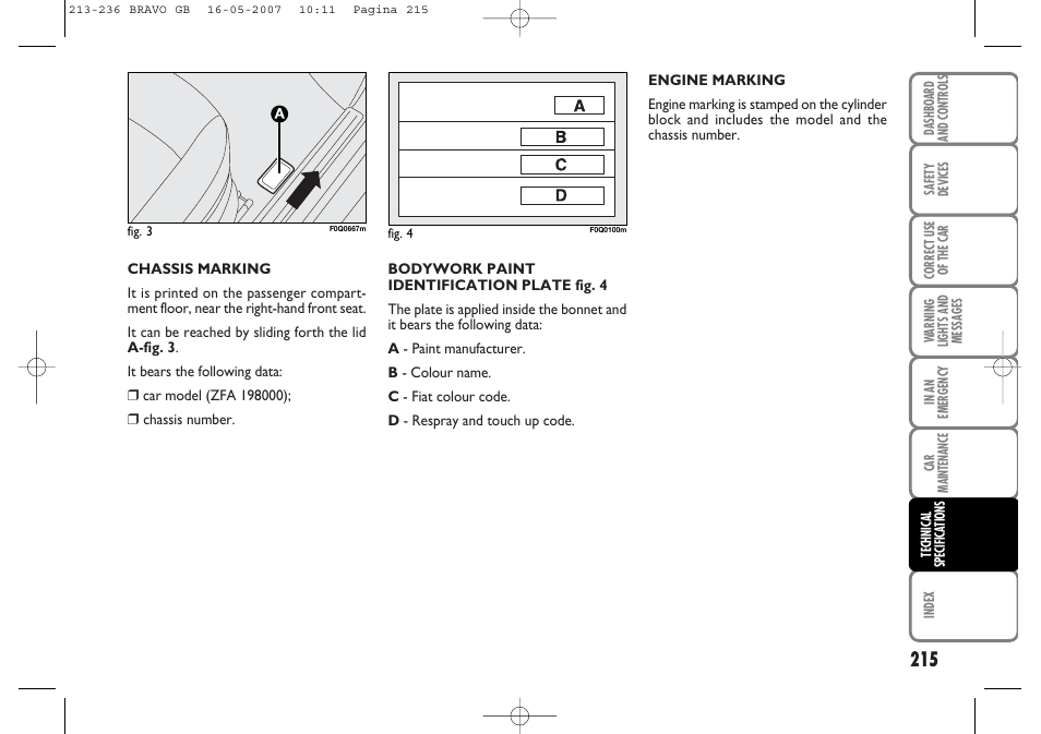 FIAT Bravo User Manual | Page 216 / 246