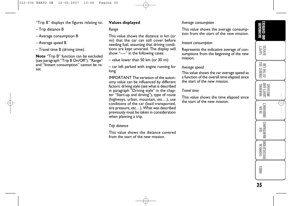 FIAT Bravo User Manual | Page 36 / 246