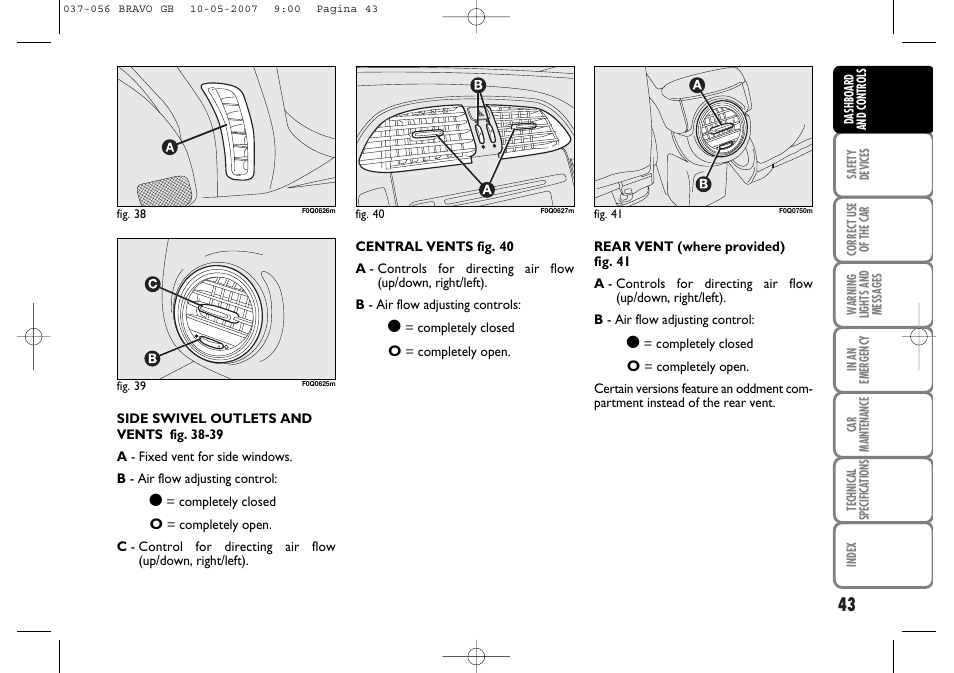 FIAT Bravo User Manual | Page 44 / 246