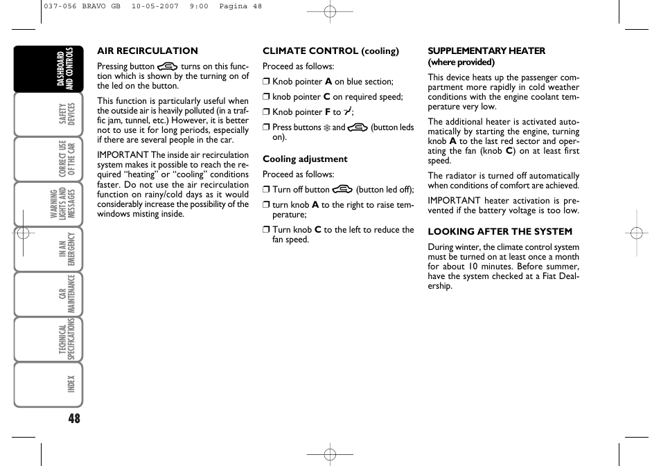 FIAT Bravo User Manual | Page 49 / 246