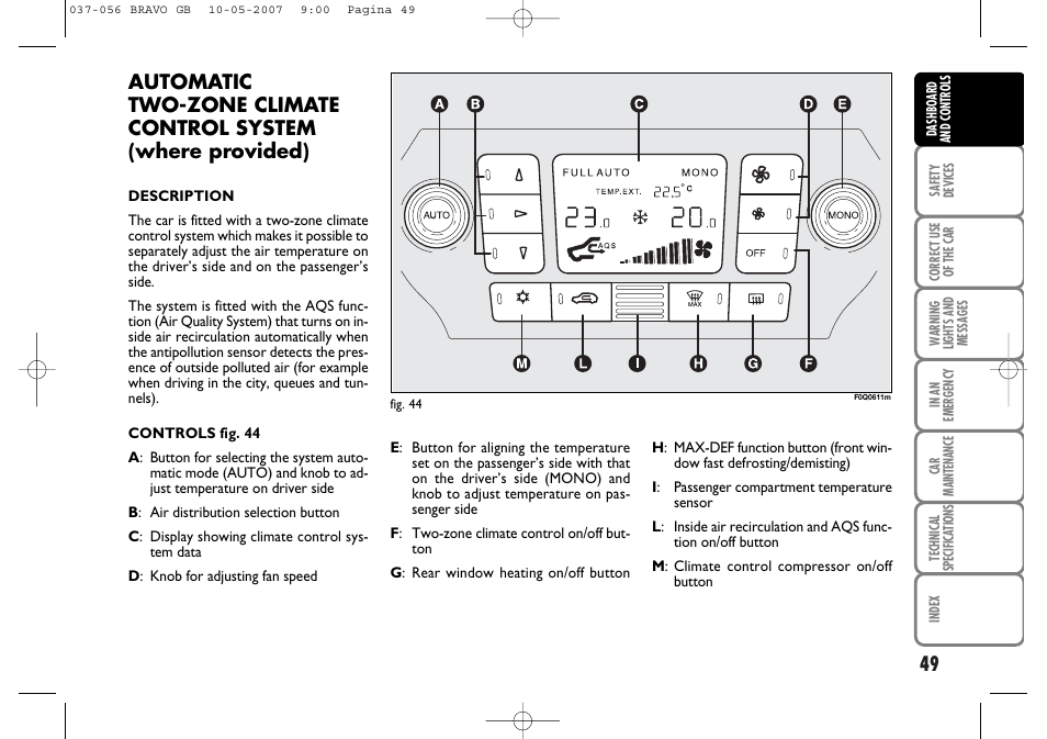 FIAT Bravo User Manual | Page 50 / 246