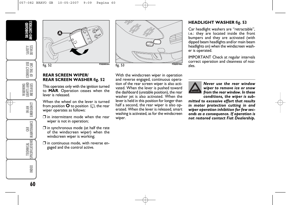 FIAT Bravo User Manual | Page 61 / 246