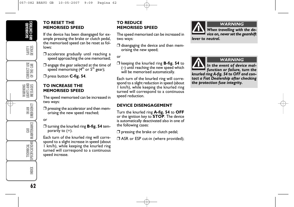 FIAT Bravo User Manual | Page 63 / 246