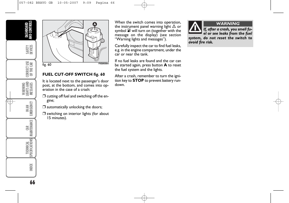 FIAT Bravo User Manual | Page 67 / 246