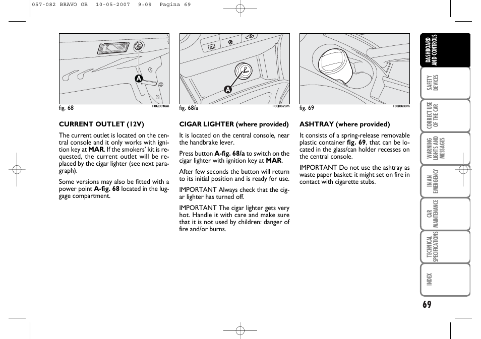 FIAT Bravo User Manual | Page 70 / 246