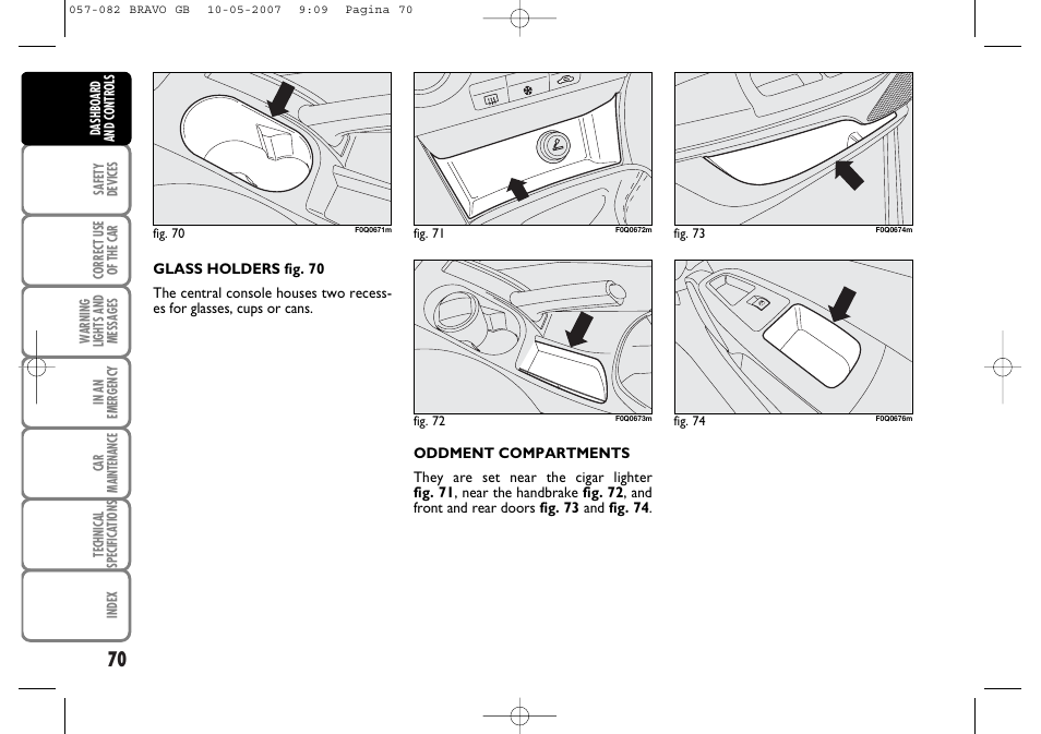 FIAT Bravo User Manual | Page 71 / 246