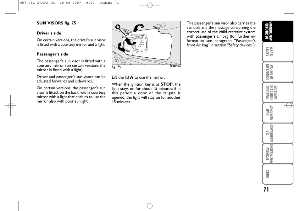 FIAT Bravo User Manual | Page 72 / 246