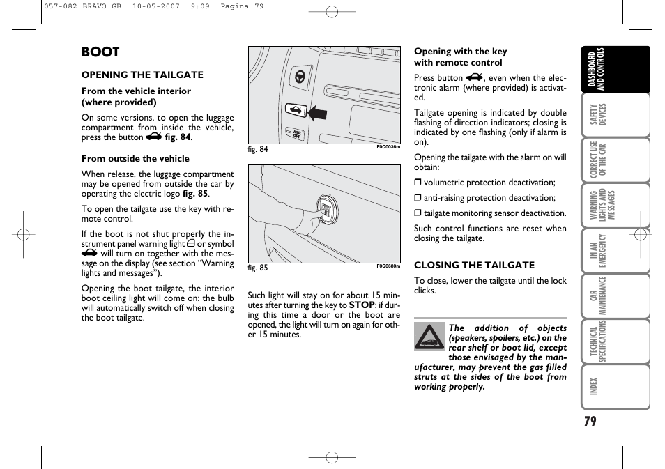 Boot | FIAT Bravo User Manual | Page 80 / 246