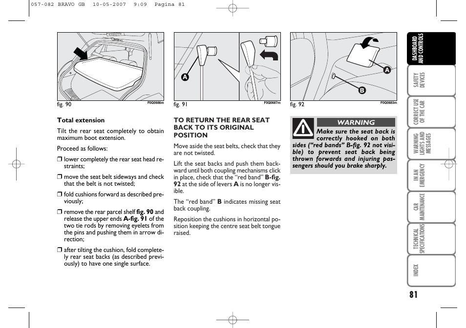 FIAT Bravo User Manual | Page 82 / 246